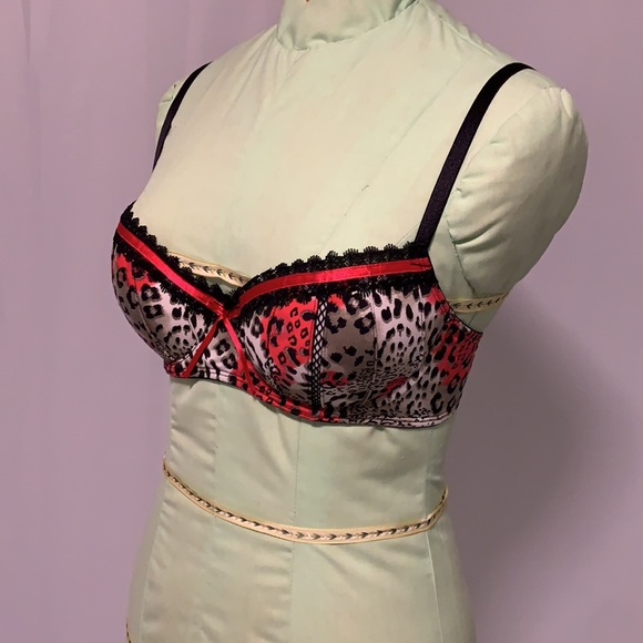 CANDIE’S Black & Red Print Push-up Bra - Picture 6 of 14